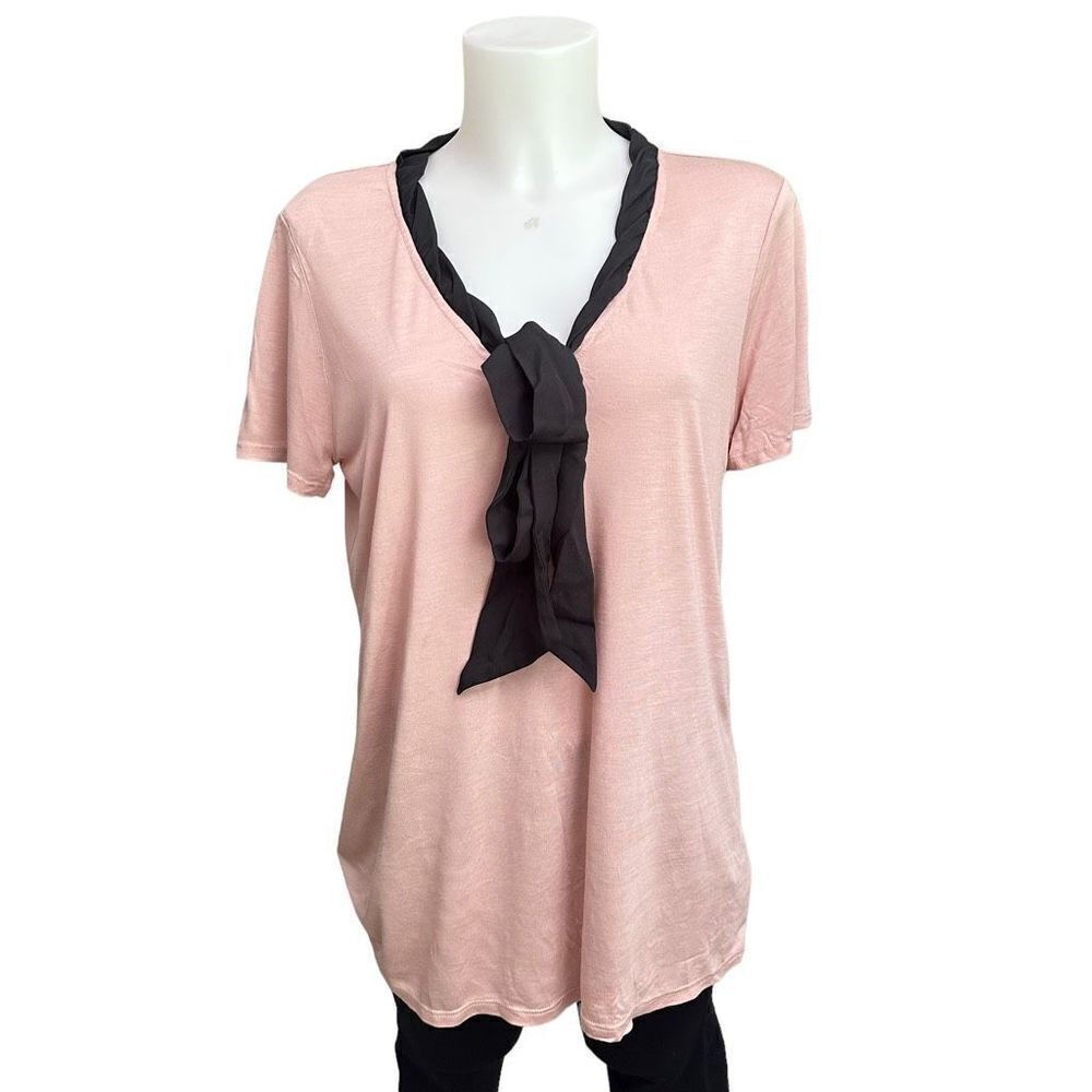 JASON WU for Target Blush Pink Vneck Bow Tie Short Sleeve Blouse size Medium NEW